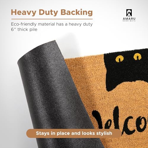 Coir Welcome Mat, Non-Slip, Welcome Cats, 24 x 36 in - Image 6