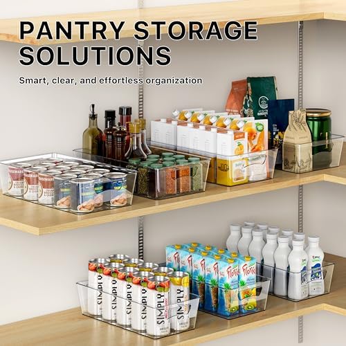 Simple Houseware 4 Pcs Pantry Clear Bin Storage Organizer, 14" x 7" x 3.75" - Image 7