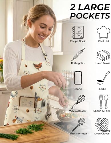Women Apron, Cute Kitchen Aprons for Women, Girls - Image 6