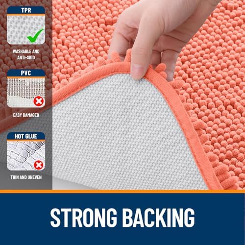 OLANLY Toilet Rugs U-Shaped 24x24, Soft Absorbent Chenille Contour Rugs - Image 6