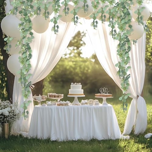 Mizii 2 Strands Artificial Vines Eucalyptus Garland 68" Fake Vine with Silk Leaves Green Garland Faux Hanging Plants Greenery Decoration for Bedroom Room Table Centerpieces Wedding Decor (Greenery) - Image 6