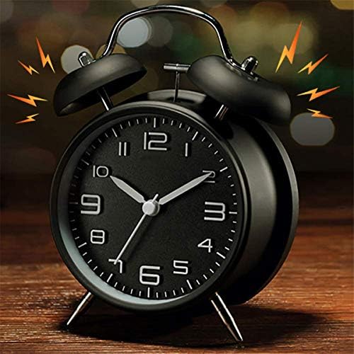 TXY Classical Twin Bell Alarm Clock for Bedroom with Stereoscopic Dial, Frosted Shell, Backlight, Extra Loud Machinical Ringtone, Battery Operated Loud Alarm Clock for Home Office (Black) - Image 7