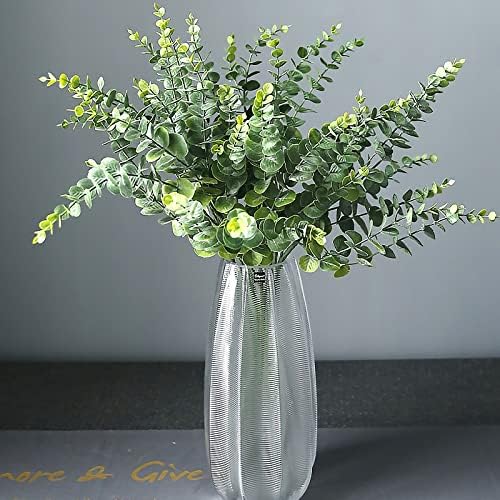 Eucalyptus Stems 12 PCS Artificial Leaves Home Office House Table Decor Wedding Bouquet Ceremony Party Flower Decoration Vase Forever Live Never Fade - Image 6