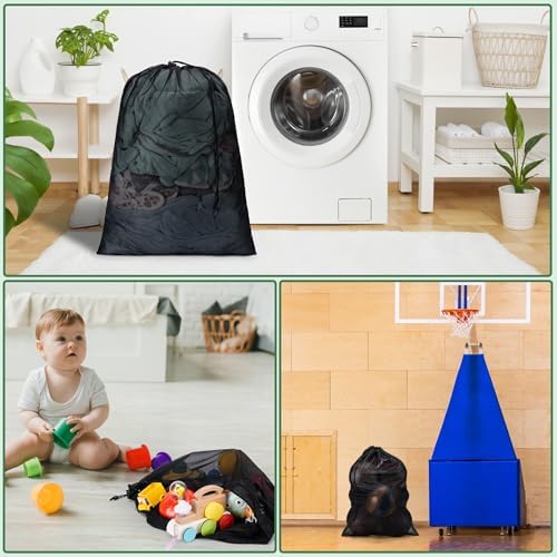 2 Pack Mesh Travel Laundry Bag 24" x 36"Extra Large Dirty Clothes Organizer - Image 7