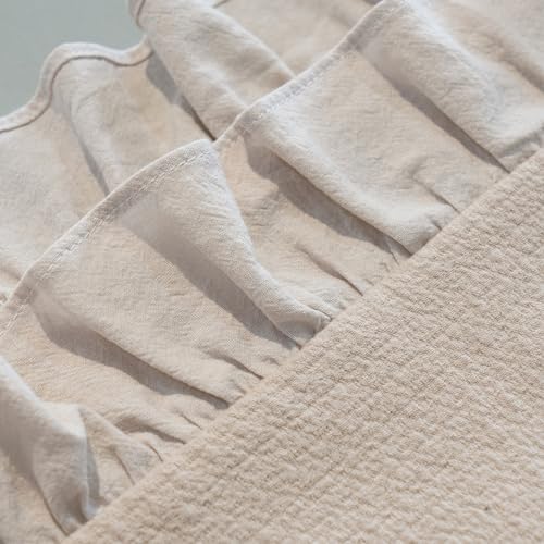 GLORY SEASON Pillow Shams Set of 2 Pure Cotton Champray Ruffled Edge,Thick and Solid Washed Dobby Heavy Fabric (King 20x36 inches) - Image 7