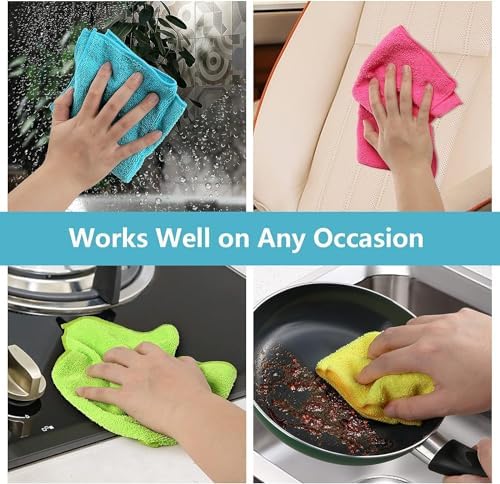 HOMEXCEL 12PK Microfiber Cleaning Cloth, Cleaning Rag for Home, 11.5x11.5in - Image 6