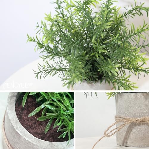 4 Pack Small Fake Plants in Pulp Pot for Home Decor - Image 6