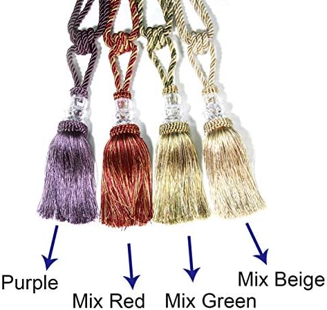 BEL AVENIR 4 Pack Curtain Tiebacks Hand-Woven Holdbacks Tassels Tiebacks - Image 6