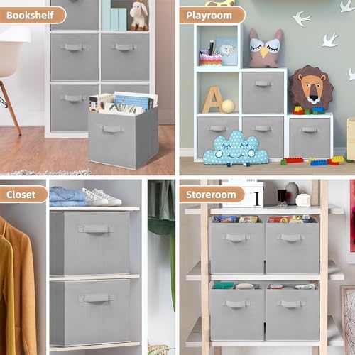 STORAGE MANIAC Storage Cubes, 11 Inch 4 Pack Collapsible Fabric Shelf Bins - Image 7