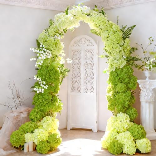 Hydrangea Artificial Flowers, 40 Pcs Green Hydrangea Artificial Flowers Bulk, Faux Hydrangea Flowers for Outdoor, Fake Silk Ivory Hydrangea Flowers with Stems for Wedding Decoration Decor - Image 6