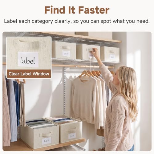 StorageWorks Closet Shelf Organizer Bins with Divider, 9¾"Lx16"Wx6¾"H - Image 7