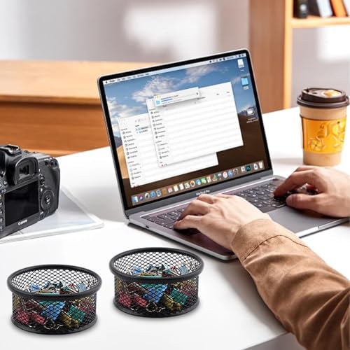 4Pack Paper Clip Holder for Desk,Wire Mesh Paperclip Dish Holders - Image 6