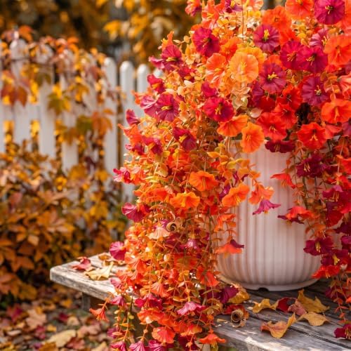 FULLMUSIC Autumn Artificial Flowers for Outdoor (Brown red) - Image 7