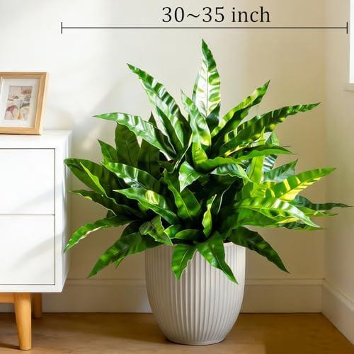 Fake Ferns,2Planter 35in Outdoor Faux Plants UV Resistant,3D Real Touch Fake Plants Total 120 Blades,Weatherproof Artificial Plants Outdoor Indoor for Garden Porch Home Living Room Decor - Image 6