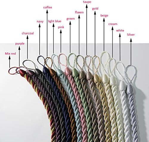 BEL AVENIR 2 Pack Curtain Tiebacks Ropes Tie-Backs,Handmade Holdbacks - Image 7