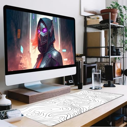Large Mouse Pad Big Desk Mat Large Office Desk Pad, Black Line - Image 7