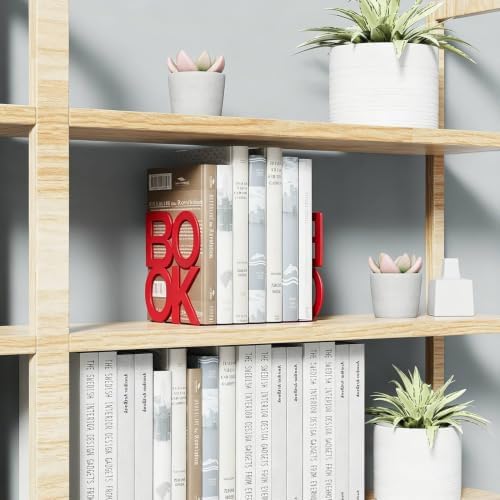 Book Ends Red Metal BookEnds for Bookrack Desk,Books - Image 6