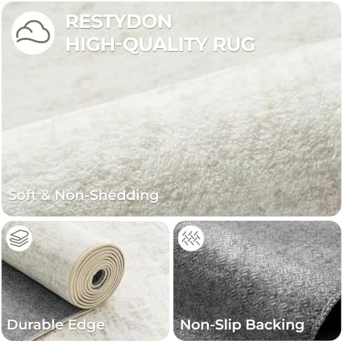 2x10 Runner Rug Non Slip,Washable Hallway Runner Rug,Beige - Image 7