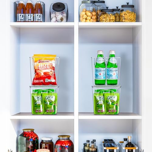 Sorbus Small Plastic Storage Bins (4 Pack) – Clear Bins for Kitchen, Pantry, Fridge, Cabinet, and Refrigerator – Stackable Storage Containers for Home Organization - Image 7