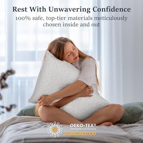 COZSINOOR Bed Pillows Queen Size - Breathable Premium Down Alternative Pillows Set of 2 for Side, Back, and Stomach Sleepers Cooling Hotel Quality Fluffy Soft Microfiber Fill Skin-Friendly - Image 6