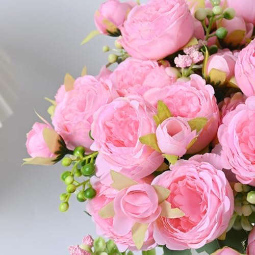 8 Packs Peonies Artificial Flowers, Light Pink Silk Artificial Peonies - Image 7