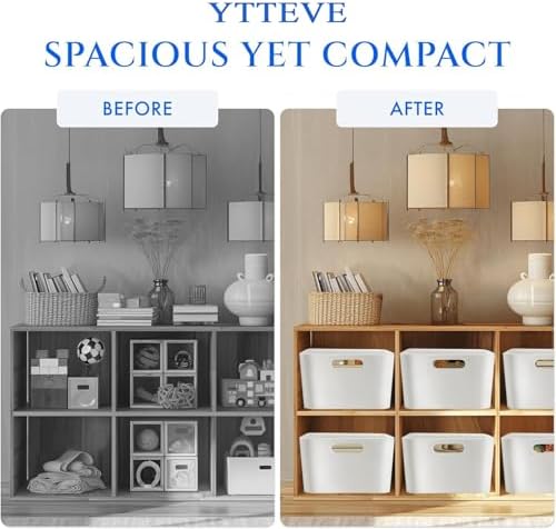 3 Pack Large BPA‑Free Plastic Storage Bins with Handles, 4 Gallon White Open‑Top Organizer Containers, 13.78" x 10.24" x 5.71" Storage Baskets for Kitchen Pantry, Cabinet, Closet, Bathroom & Office - Image 7