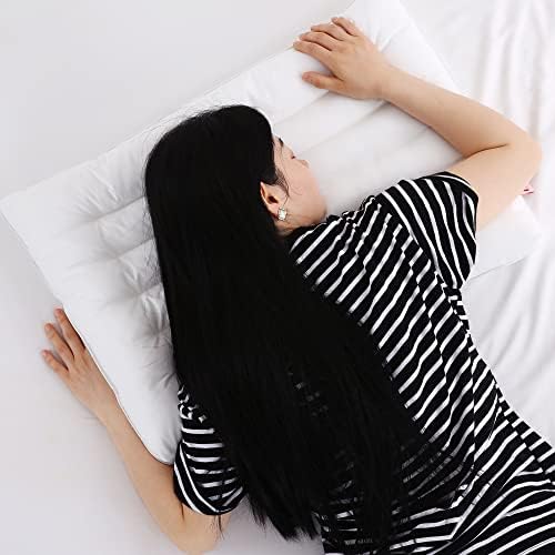 HOMBYS Ultra Thin Flat Pillow for Sleeping, Thin Pillow for Back Sleeper, Supportive Stomach Sleeping Pillow, Slim Bed Pillow, Machine Washable-Standard Size 18x26, White - Image 6