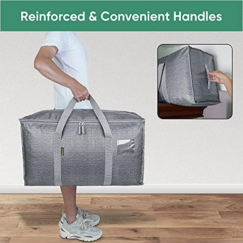 BALEINE 2-Pack Oversized Moving Bags with Reinforced Handles, Heavy-Duty Storage Tote for Clothes, Moving Supplies (Winter Grey, 2-Pack) - Image 6