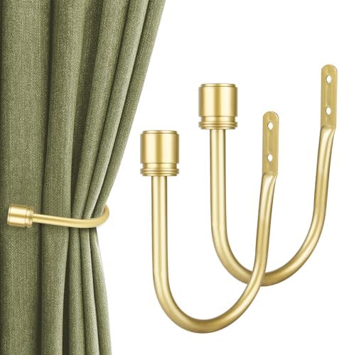 HOTOZON Curtain Holdbacks 2 Pack for Windows, Gold(1 Pair/2 Pack), Large - Image 6