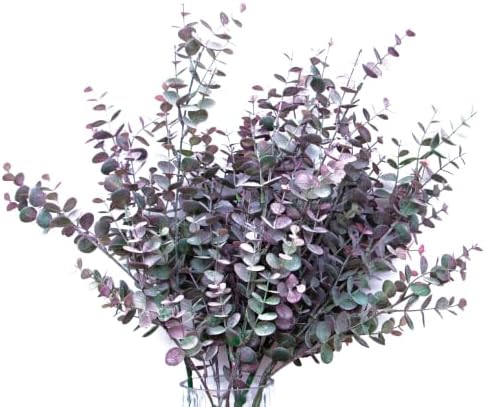 5Pcs Artificial Eucalyptus Stems,Artificial Greenery Fake Dust Frosted Eucalyptus Branches Leaves,Fake Plants for Decoration (Dusty Mauve-26.77 in) - Image 4
