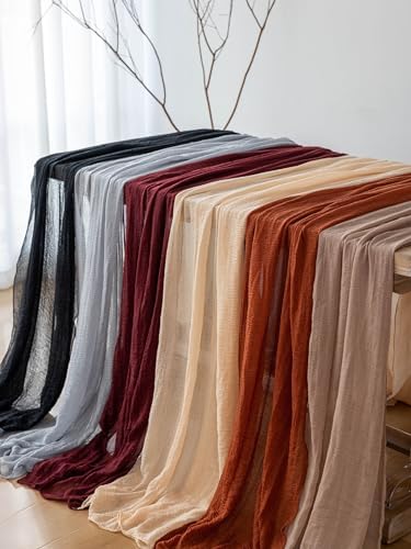 3Pcs Halloween Holiday Black Cheesecloth Table Runner 120 Inch for Decor - Image 6