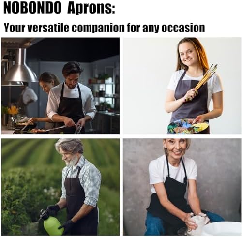 NOBONDO 12 Pack Bib Apron - Unisex Black Apron Bulk with 2 Roomy Pockets Machine Washable for Kitchen Crafting BBQ Drawing - Image 6