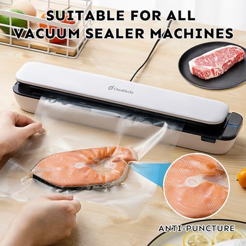 Vacuum Sealer Bags for Food Quart 8"x12" 100 Pcs Seal a Meal Bag, Food Saver Bags Sous Vide Bags Pre-cut Thick BPA-Free Textured Heavy Duty Vacuum Seal, Meat Cheese Dry Goods - Image 6
