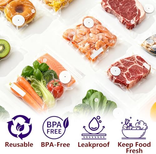 30-Pack Vacuum Sealer Bags Compatible with Chef Preserve – BPA-Free, 15 Medium (10×11 in) + 15 Extra Small (8×8 in), Reusable Leak-Proof Food Storage Bags for Freezer, Microwave & Sous Vide - Image 6