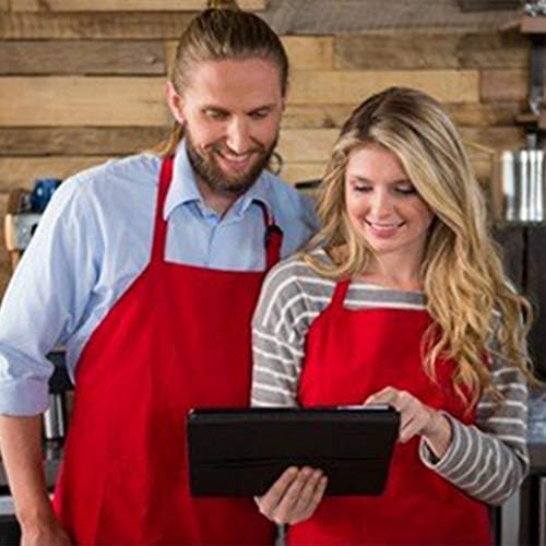 12 Pack Red Aprons for Women Men with 2 Pockets-Artist Baking Cooking Kitchen Aprons Bulk(24x28 inch, Red) - Image 7