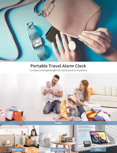 Digital Travel Alarm Clock, Battery Operated Bedroom Clock - Image 6