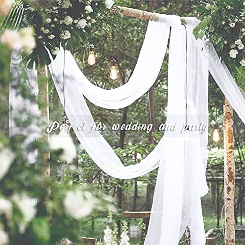 NICETOWN Sheer Canopy Bed Curtains Panels 216 - Home Decoration Sheer Voile Scarf Valance for Wedding (1 Panel, W60 x L216, White) - Image 6