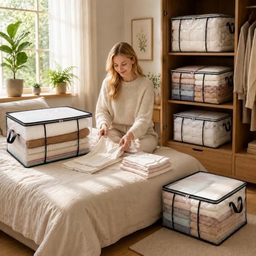 Large Blanket Storage Bag, 80L Storage Bag for Comforters Clothes Storages - Image 7