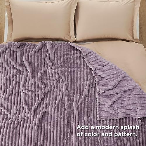 Bedsure Soft Queen Size Blanket for Bed Light Purple 90"x90" - Image 6