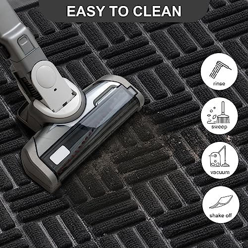 Mibao Front Door Mat Outdoor Entrance, 36" x 24" Heavy Duty Welcome Mat for Outdoor and Indoor, Waterproof Dirt Trapper Doormat, Super Absorbent Indoor Entryway Mat for Patio & Porch - Black - Image 6