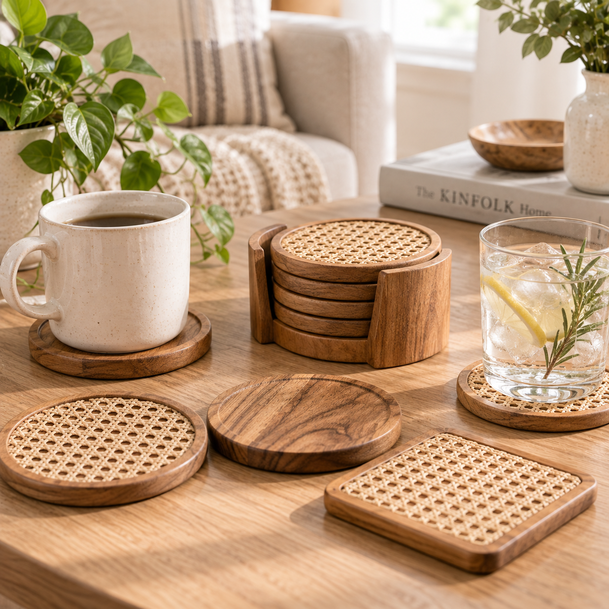 Wooden & Rattan Coasters