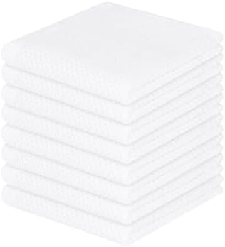 Homaxy 100% Cotton Waffle Weave Kitchen Dish Cloths 8-Pack, White by Homaxy