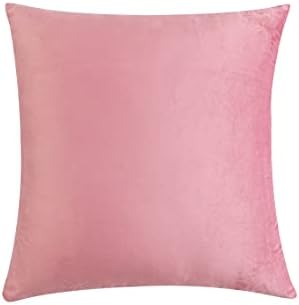 NiNi ALL Pink Velvet Throw Pillow Covers 18x18 Pack of 2 Decorative Couch - Image 4