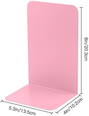 MSDADA Bookends, Book Ends for Book Shelves, Book Ends for Heavy Books,Metal Bookend Supports, Modern Minimalist Style Bookend, Pink(4Pairs) - Image 2