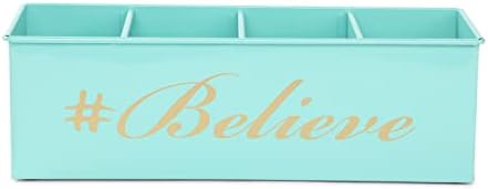 DUDKI Home Present Desk Organiser 4 compartments Decorative Pen Pencil holder/Vanity Kit/Travel Box/Makeup Box/Cosmetic Box/Storage Box/knife Holder/Spoon Holder-Gift Office Desk Décor by DudkiHomeQuintessentials