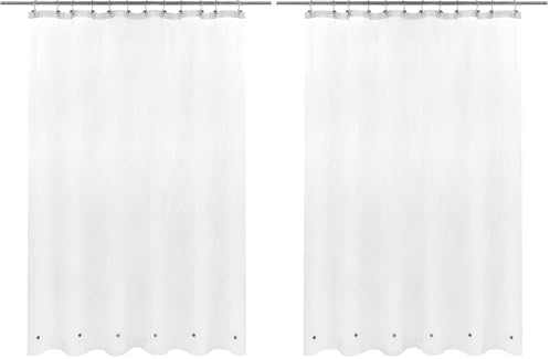 Barossa Design Frosted Shower Curtain Liner with 6 Magnets - Waterproof PEVA Shower Liner for Bath Tub, 72" x 72" Standard Size, PVC Free, Metal Grommets - Frost, 72x72 (Pack of 2) by BarossaDesign