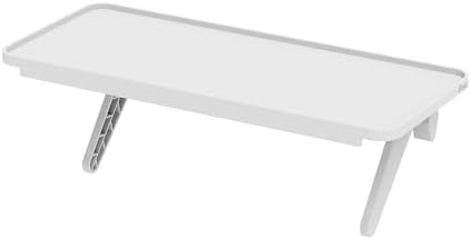 Pixio 12 inch White Monitor Storage Top Shelf - Adjustable Platform, Universal Fit, Holds Up to 13lbs, Works on TV, Flat, Curved Monitors, Storage for Webcams, Clocks, Phone, Figures by Pixio