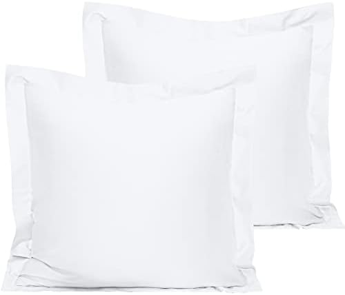 NTBAY Euro Egyptian Cotton Sateen Pillow Shams, Set of 2, White by NTBAY