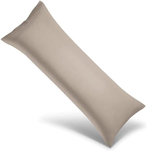WishSmile Body Cooling Pillowcase Long Pillow Case Breathable Cool Silky Soft Rayon Derived from Bamboo Fabric,Hair and Skin Friendly,Taupe,1 Pack,20x54IN by WishSmile