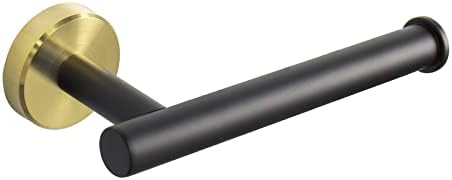 NearMoon Bathroom Toilet Paper Holder, Premium SUS304 Stainless Steel Rustproof Wall Mounted Toilet Roll Holder for Bathroom, Kitchen (1 Pack, Black and Gold) by NearMoon
